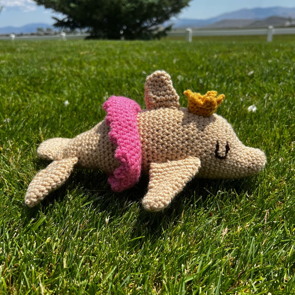 Hand Crocheted Brielle the Ballet Dolphin Stuffed Animal Plushie!